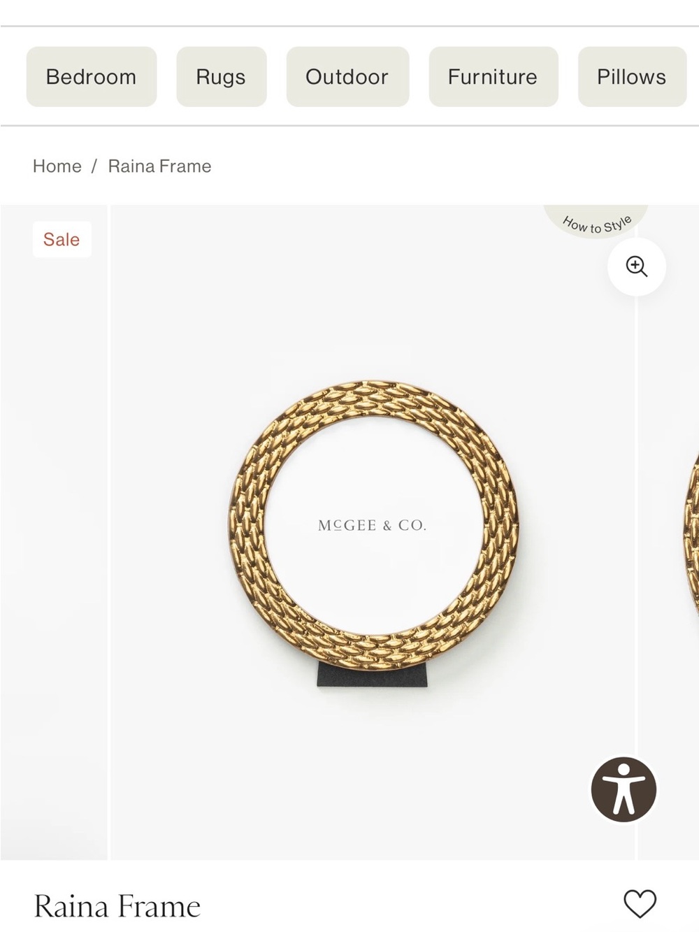 Gold Braided Round Picture Frame - Home Accents Mcgee & co - Picture 2 of 3